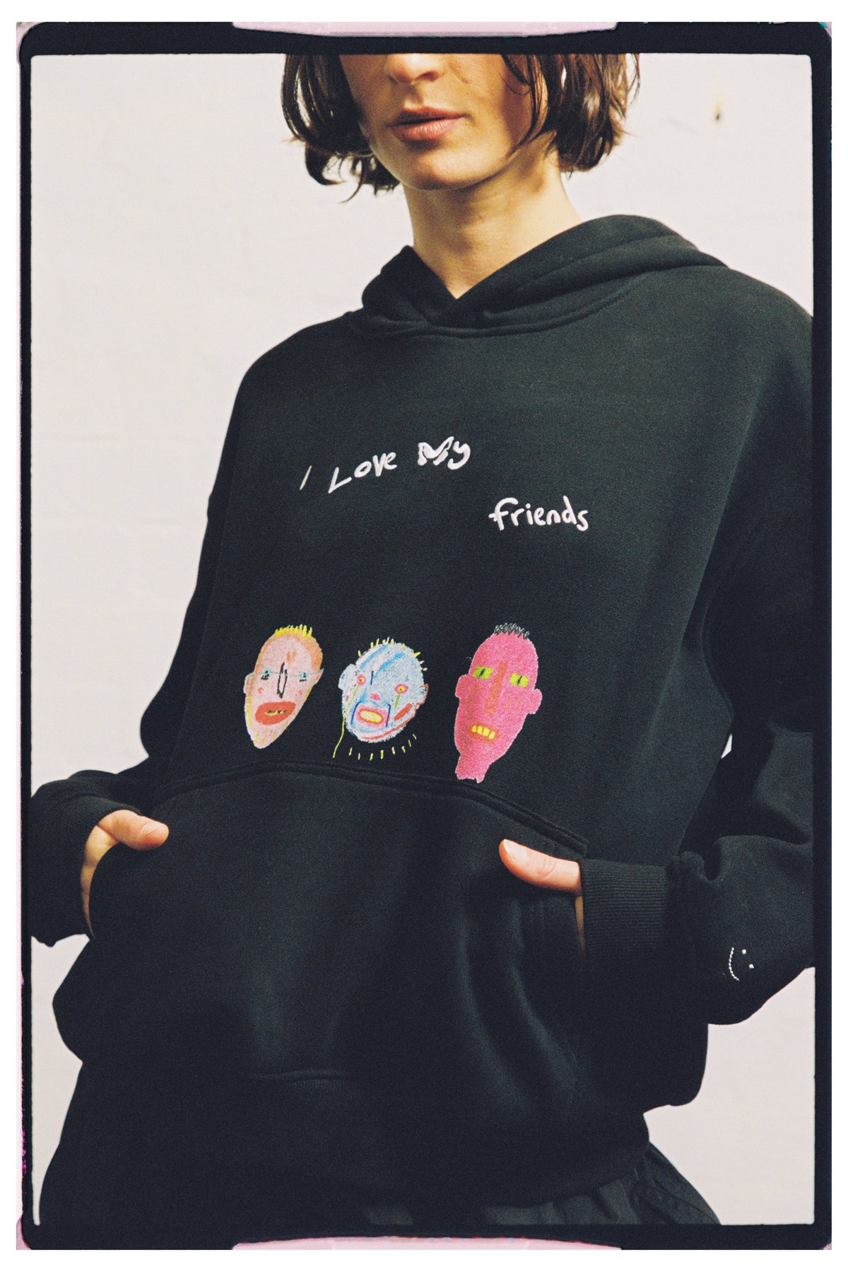 I Love My Friends Hoodie - Black (Hemp)
